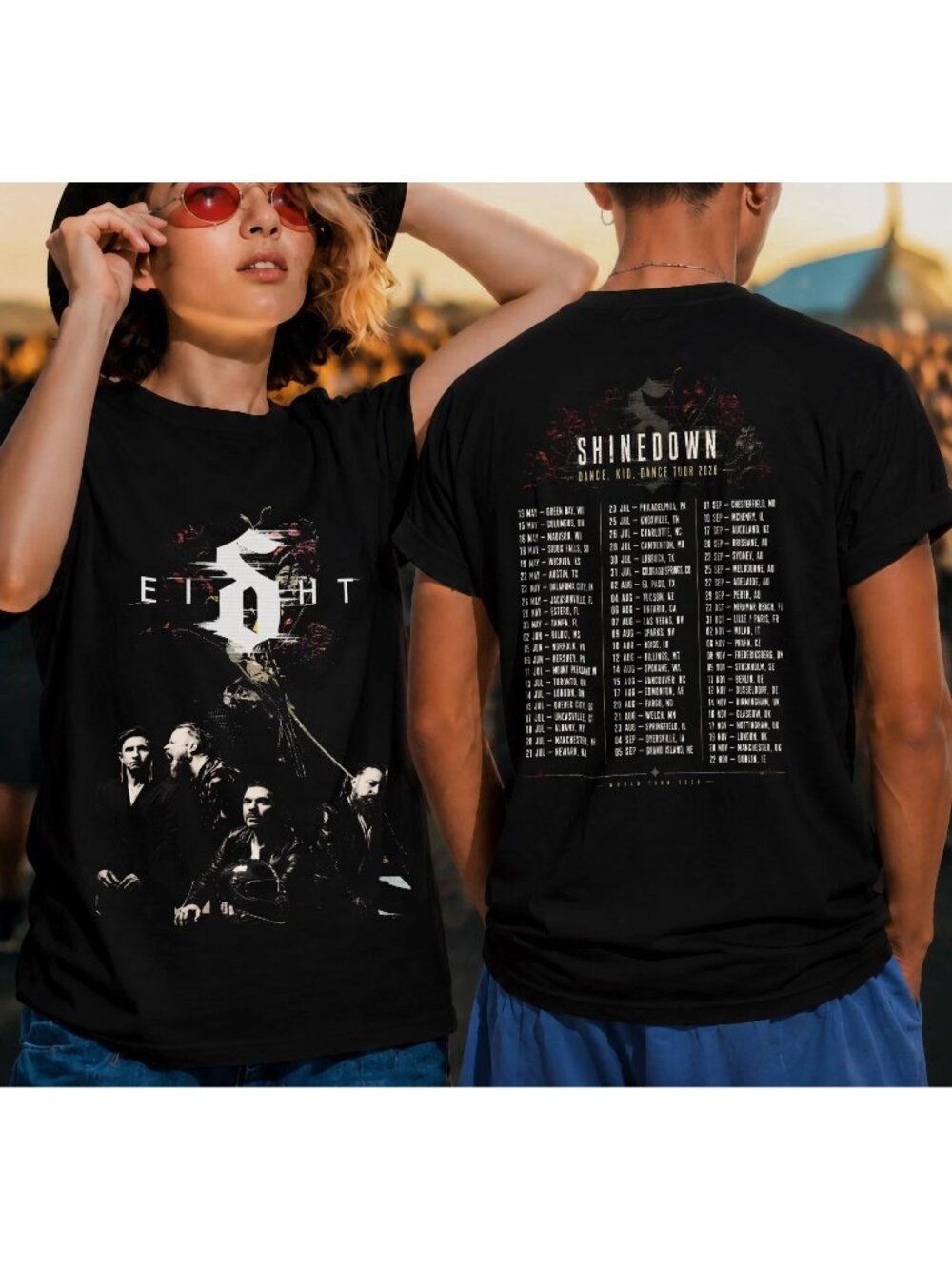 Shinedown Dance Kid Dance Tour 2026 Graphic Unisex T-Shirt